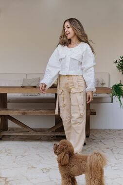 Goretty Medina Aurata Cargo Jeans Utility Pant Designer Baggy Streetwear 6 S 26